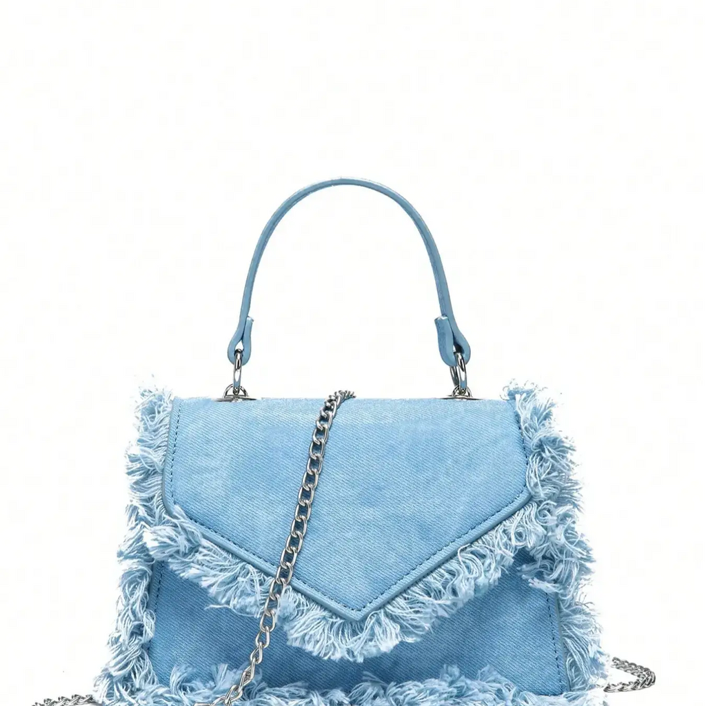 Ruffle Mini Denim Handbag