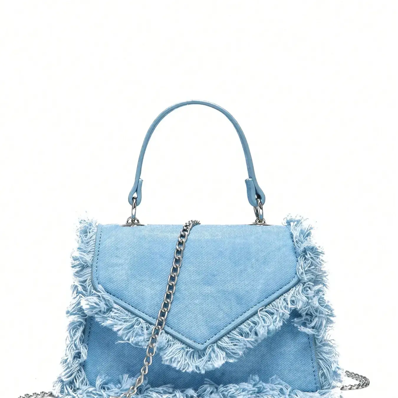 Ruffle Mini Denim Handbag