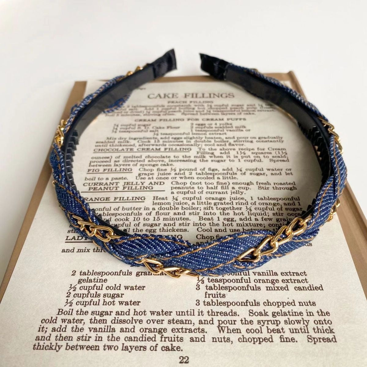 Denim Chain Headband