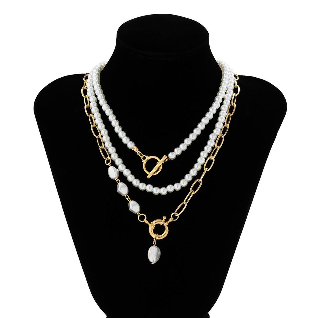 Pearl Triple Necklace Set