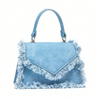 Ruffle Mini Denim Handbag