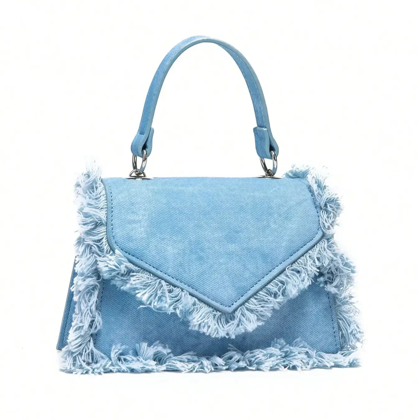 Ruffle Mini Denim Handbag
