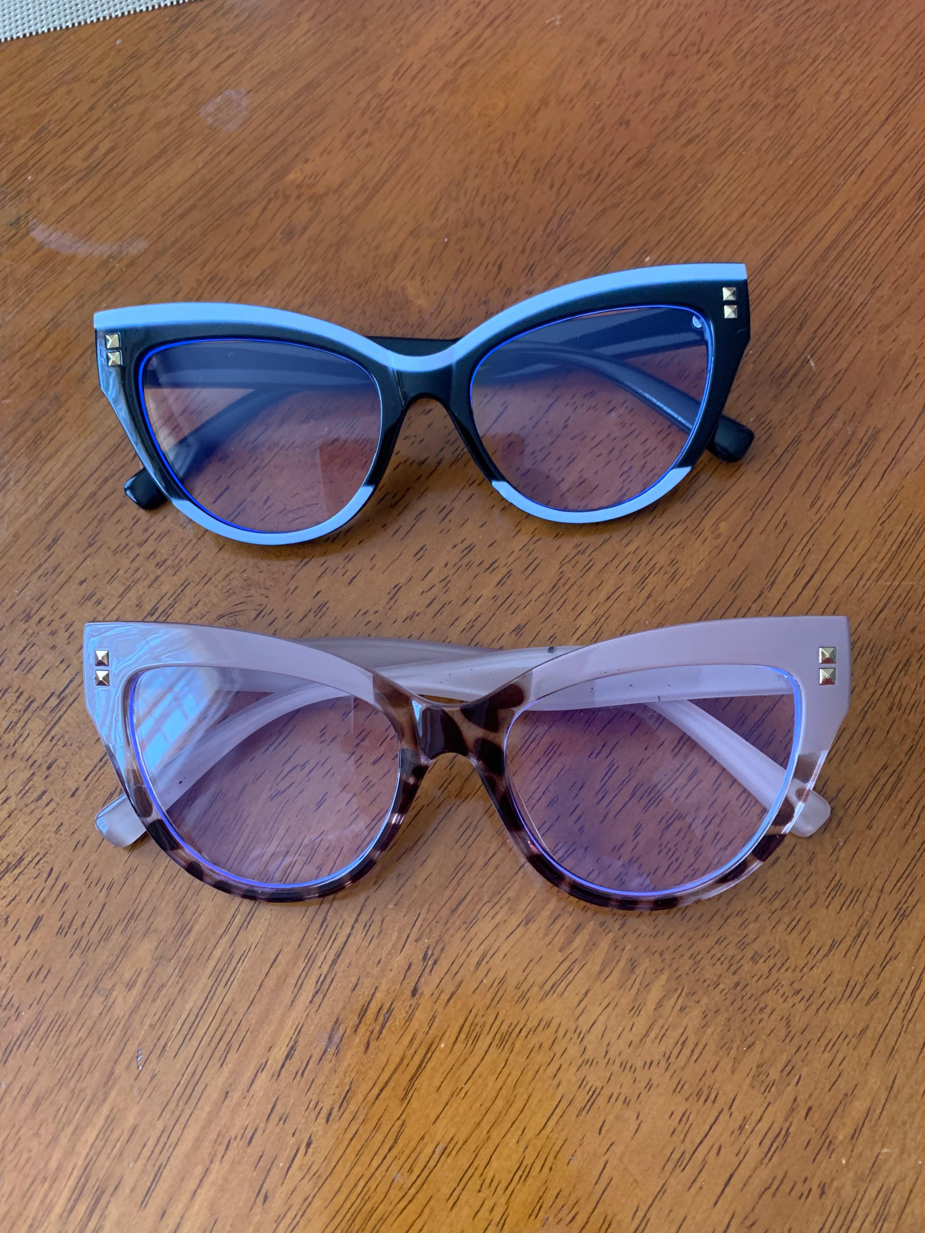 Two Tone Cat Eye Anti Blue Glasses