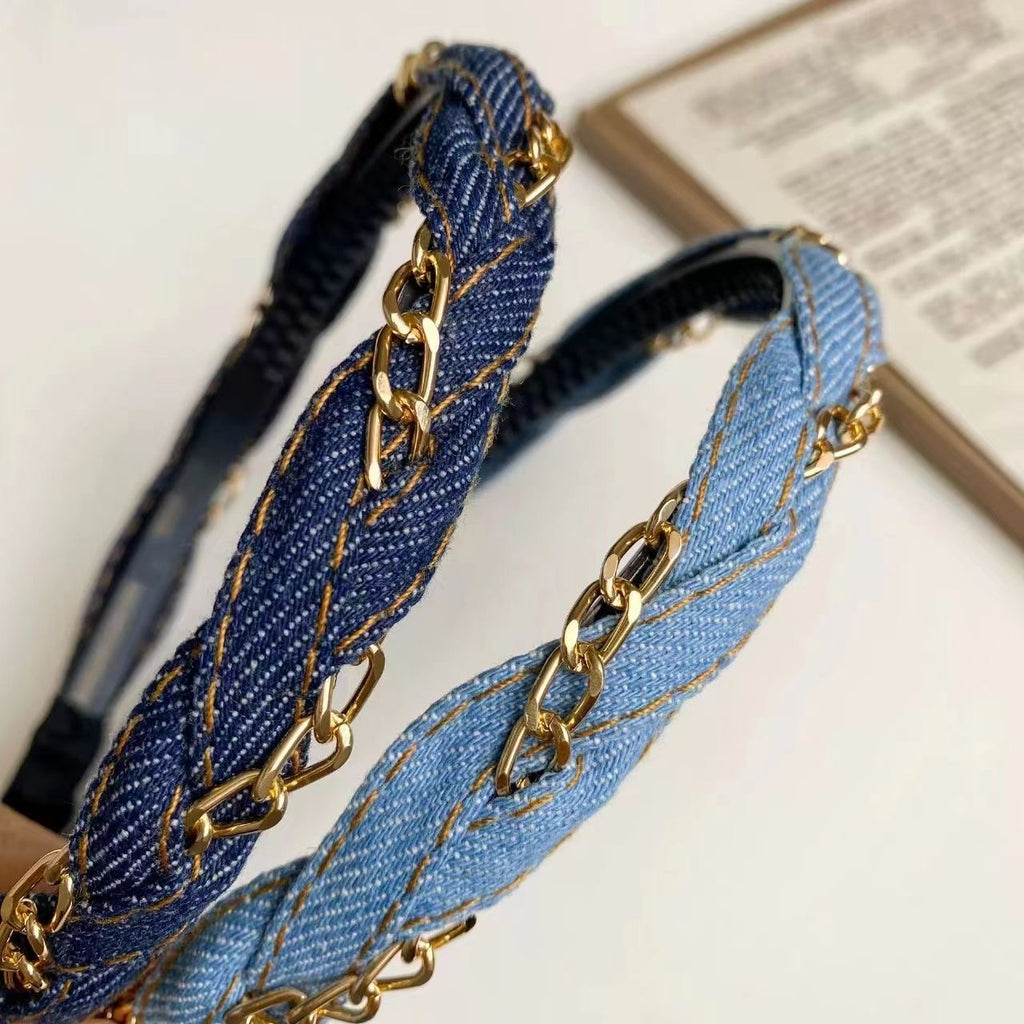 Denim Chain Headband