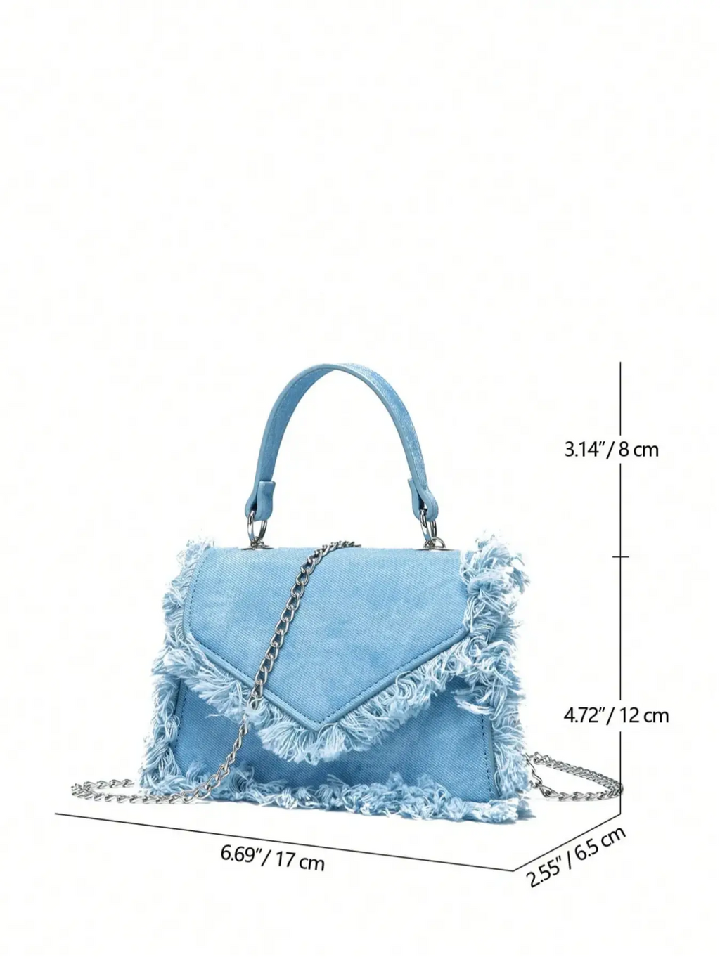 Ruffle Mini Denim Handbag