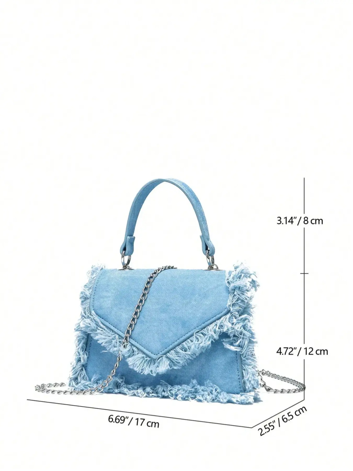 Ruffle Mini Denim Handbag