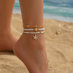 Beaded Star Anklet Set