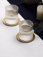 Gold coasters - set of 6 + holder