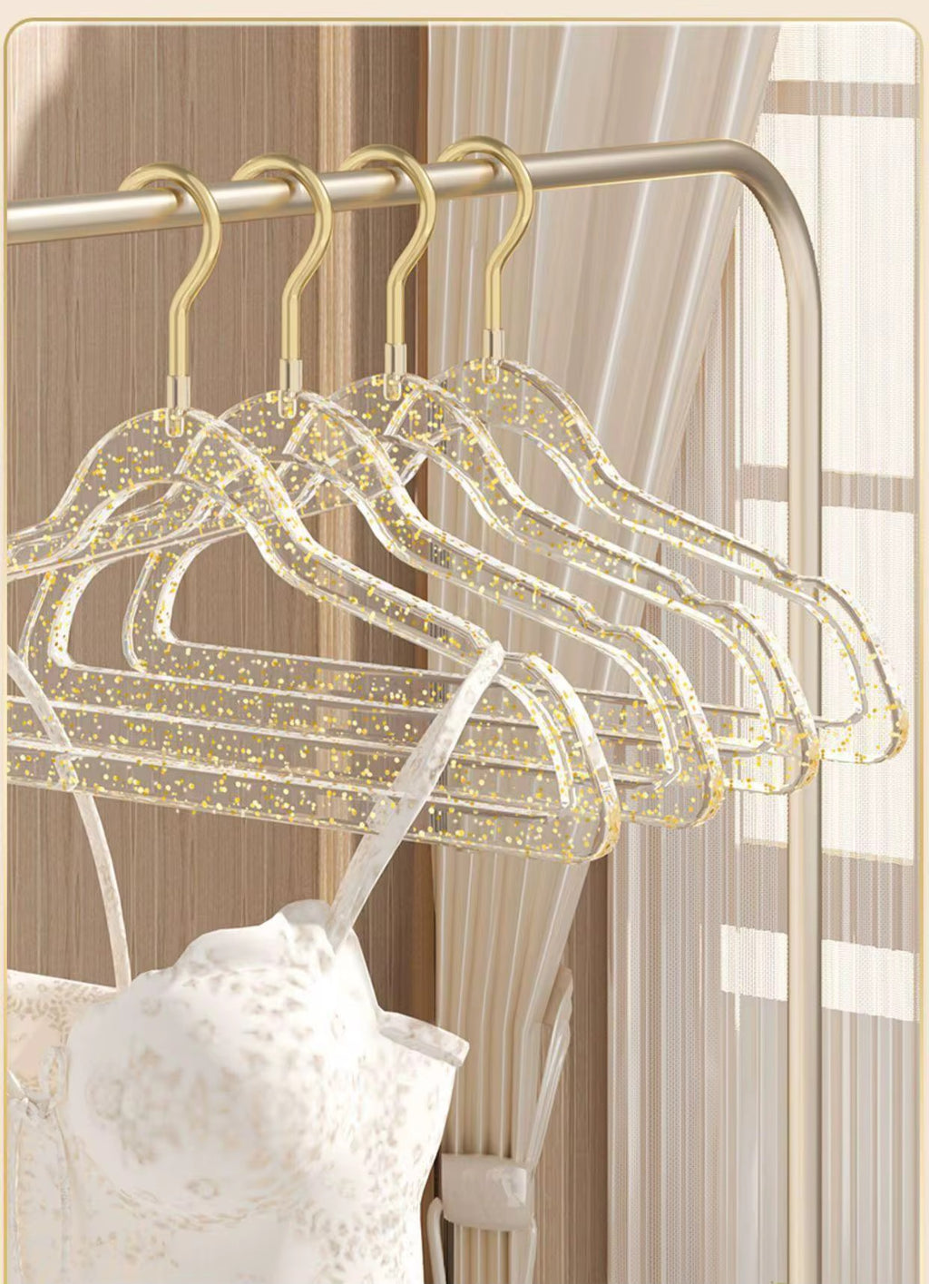 Glitter Effect Hangers - Set of 5