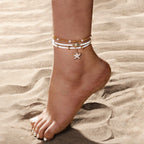 Beaded Star Anklet Set