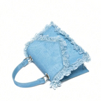 Ruffle Mini Denim Handbag