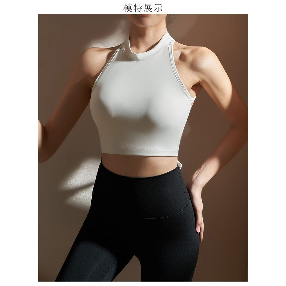 High Neck Back Tie Tops