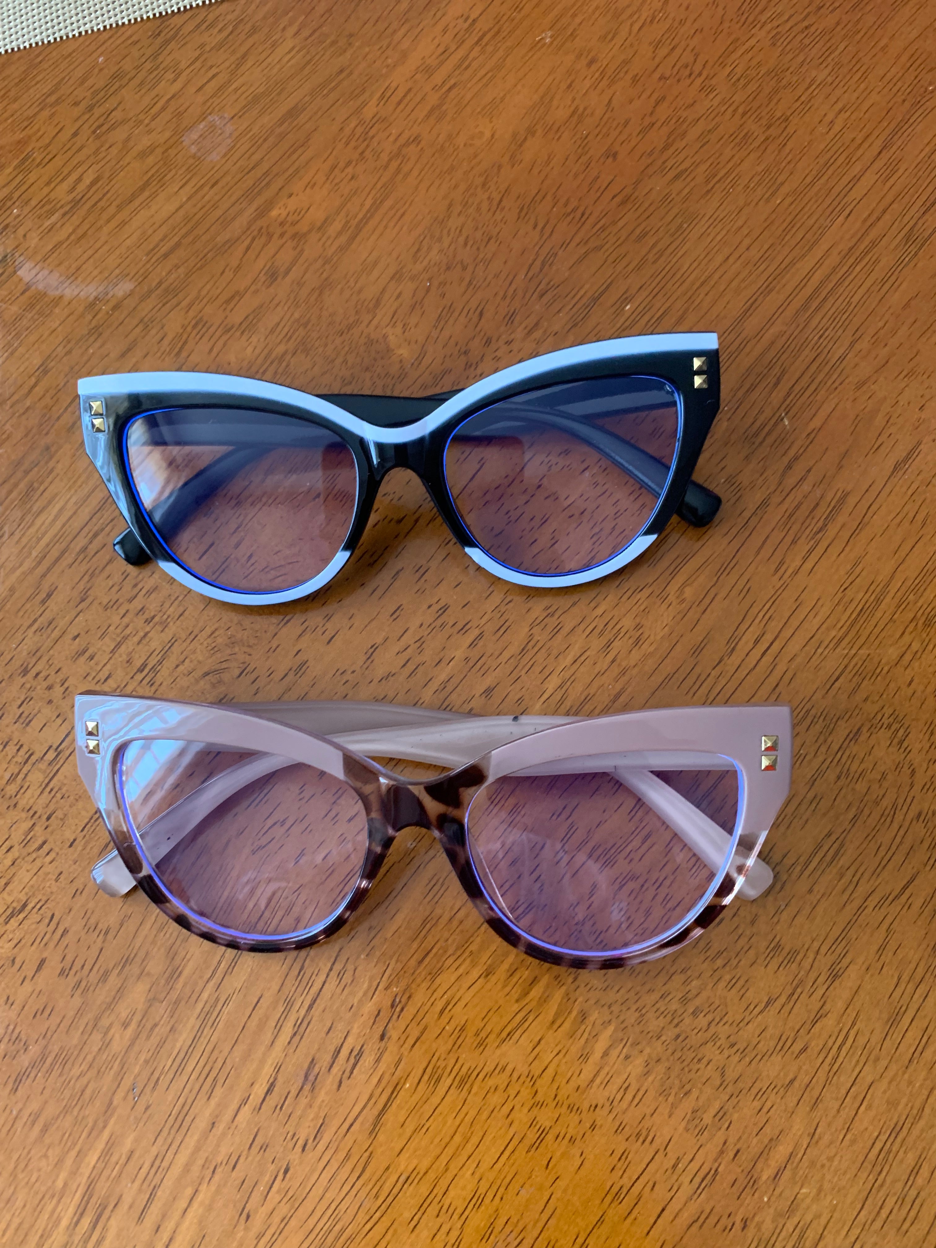Two Tone Cat Eye Anti Blue Glasses